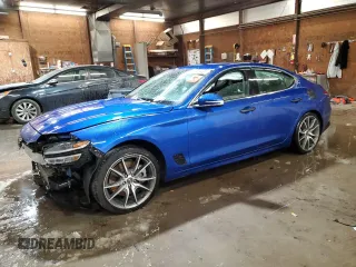 2022 Genesis G70 3.3T with VIN KMTG54TE8NU092068, listed as a Copart auction lot 85809484 with 48,319 mi miles and Salvage Title. Bid and sale history available at DreamBid. Image 1.