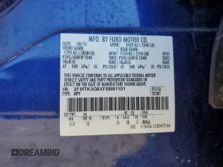 2015 Ford Edge SE z VIN 2FMTK3G8XFBB81101, wystawiony jako Copart lot #50248595 z przebiegiem 106 793 mil mil oraz Szkoda całkowita • Salvage title. Historia ofert i sprzedaży dostępna na DreamBid. Obrazek 15.