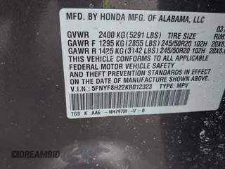 2019 Honda Passport Sport with VIN 5FNYF8H22KB012323, listed as a IAAI auction lot 41880476 with 153,341 mi miles and . Bid and sale history available at carsss.com. Image 9.