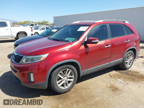 2014 Kia Sorento LX with VIN 5XYKT4A6XEG483251, listed as a IAAI auction lot 41987309 with 237,559 mi miles. Bid and sale history available at carsss.com. Image 2.