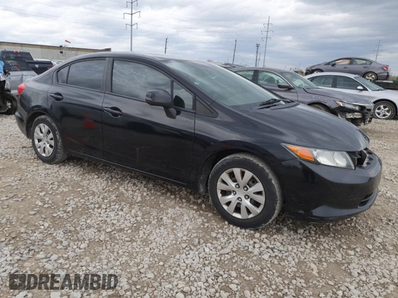 2012 Honda Civic LX with VIN 19XFB2F57CE069900, listed as a Copart auction lot 51695095 with 156,382 mi miles and Salvage Title. Bid and sale history available at DreamBid. Image 4.