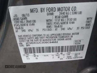 2013 Ford Edge SEL with VIN 2FMDK3JC3DBC84682, listed as a IAAI auction lot 41662744 with 176,292 mi miles. Bid and sale history available at carsss.com. Image 9.