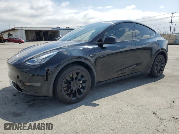 2020 Tesla Model Y Long Range with VIN 5YJYGDEE6LF051549, listed as a Copart auction lot 55063805 with 77,861 mi miles and Salvage Title. Bid and sale history available at DreamBid. Image 1.
