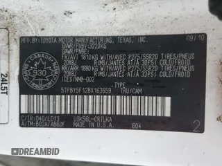 2011 Toyota Tundra 4WD Truck LTD with VIN 5TFBY5F12BX163659, listed as a Copart auction lot 87065074 with 262,150 mi miles and Salvage Title. Bid and sale history available at carsss.com. Image 14.