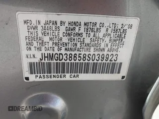 2008 Honda Fit Sport with VIN JHMGD38658S039923, listed as a IAAI auction lot 42086239 with 230,715 mi miles. Bid and sale history available at carsss.com. Image 9.