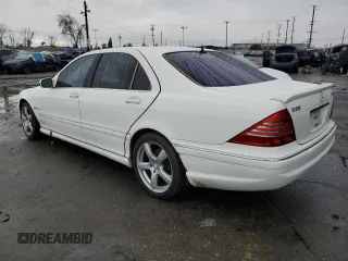 2002 Mercedes-Benz S 430 with VIN WDBNG70J02A283448, listed as a Copart auction lot 43370985 with 141,798 mi miles and Salvage title. Bid and sale history available at DreamBid. Image 2.