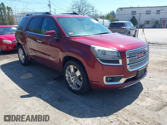 2016 GMC Acadia Denali with VIN 1GKKVTKD8GJ241499, listed as a IAAI auction lot 42092249 with 55,635 mi miles and . Bid and sale history available at DreamBid. Image 1.