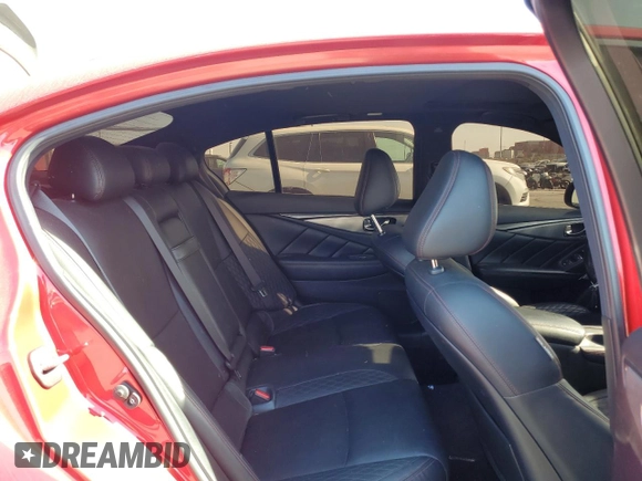 2020 Infiniti Q50 Red Sport 400 with VIN JN1FV7AP3LM630210, listed as a Copart auction lot 41796535 with 54,587 mi miles and Salvage title. Bid and sale history available at DreamBid. Image 10.