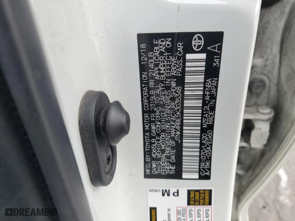 2019 Toyota Corolla Hatchback SE with VIN JTNK4RBE5K3035348, listed as a Copart auction lot 48911955 with 117,216 mi miles and Salvage Title. Bid and sale history available at carsss.com. Image 12.