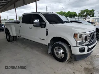 2021 Ford F-350 XL with VIN 1FT8W3DT6MED67209, listed as a Copart auction lot 60046965 with 59,510 mi miles and Salvage title. Bid and sale history available at DreamBid. Image 4.