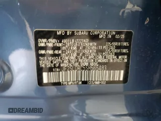 2025 Subaru Forester Limited с VIN JF2SLDRC5SH565483, выставлен на аукционе Copart как лот 58262755 с пробегом 127 миль миль и Списание • Salvage title. История ставок и продаж доступна на DreamBid. Изображение 13.