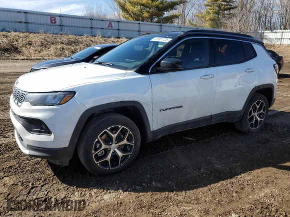2024 Jeep Compass Limited with VIN 3C4NJDCN3RT173285, listed as a Copart auction lot 47801725 with 3,198 mi miles and Clean Title. Bid and sale history available at carsss.com. Image 1.