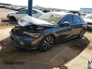 2022 Honda Civic Sedan EX with VIN JHMFE1F75NX009649, listed as a Copart auction lot 46102825 with 30,558 mi miles and Salvage Title. Bid and sale history available at carsss.com. Image 1.