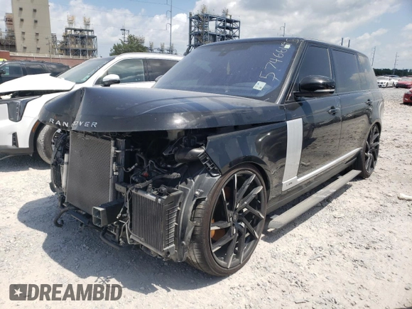 2018 Land Rover Range Rover with VIN SALGS5RE5JA514662, listed as a Copart auction lot 57466495 with 48,250 mi miles and Salvage title. Bid and sale history available at DreamBid. Image 1.