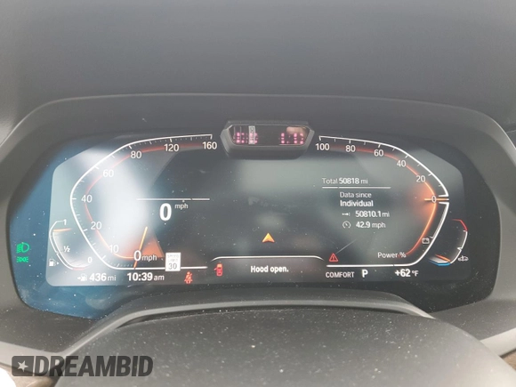 2021 BMW X5 xDrive40i with VIN 5UXCR6C01M9E49207, listed as a Copart auction lot 63399795 with 50,818 mi miles and Salvage title. Bid and sale history available at DreamBid. Image 9.