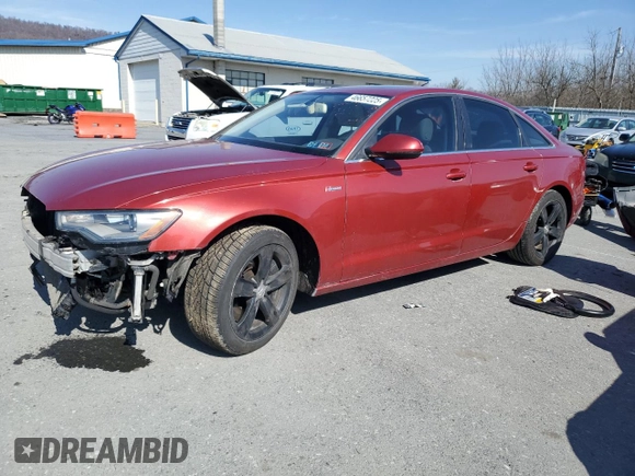 2012 Audi A6 3.0T Premium Plus with VIN WAUGGAFC2CN163853, listed as a Copart auction lot 46657225 with 156,412 mi miles and Salvage Title. Bid and sale history available at carsss.com. Image 1.