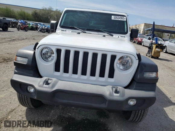 2021 Jeep Wrangler Unlimited Sport S with VIN 1C4HJXDG1MW815830, listed as a Copart auction lot 50634965 with 39,387 mi miles and Salvage title. Bid and sale history available at DreamBid. Image 5.
