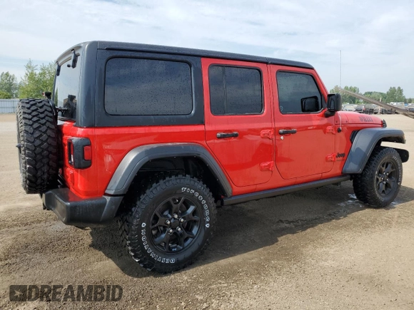 2022 Jeep Wrangler Unlimited Willys with VIN 1C4HJXDN7NW217581, listed as a Copart auction lot 64223115 with 51,132 mi miles and Clean title. Bid and sale history available at DreamBid. Image 3.