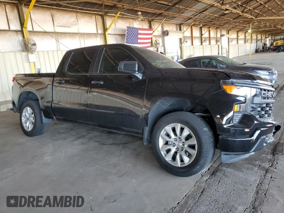 2024 Chevrolet Silverado 1500 Custom with VIN 1GCPDBEK7RZ296362, listed as a Copart auction lot 50384335 with 21,555 mi miles and Salvage Title. Bid and sale history available at DreamBid. Image 4.