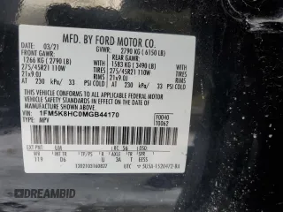 2021 Ford Explorer Platinum with VIN 1FM5K8HC0MGB44170, listed as a Copart auction lot 41874885 with 58,730 mi miles and Salvage Title. Bid and sale history available at carsss.com. Image 14.