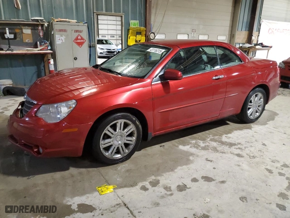 2008 Chrysler Sebring Limited with VIN 1C3LC65M58N237623, listed as a Copart auction lot 43116315 with 92,563 mi miles and Salvage Title. Bid and sale history available at carsss.com. Image 1.
