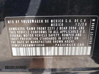 2021 Volkswagen GTI S z VIN 3VW5T7AU6MM010040, wystawiony jako IAAI lot #41503615 z przebiegiem 68 025 mil mil oraz . Historia ofert i sprzedaży dostępna na DreamBid. Obrazek 9.