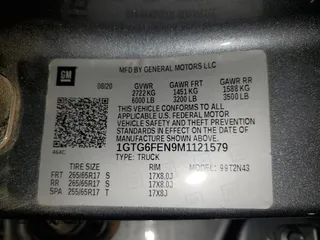 2021 GMC Canyon 4WD AT4 w/Cloth with VIN 1GTG6FEN9M1121579, listed as a Copart auction lot 45807625 with 0 mi miles and Salvage Title. Bid and sale history available at carsss.com. Image 13.