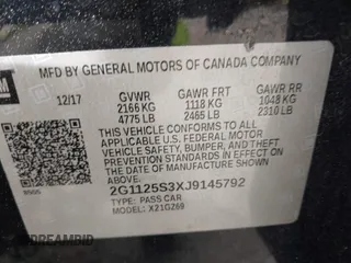 2018 Chevrolet Impala Premier with VIN 2G1125S3XJ9145792, listed as a IAAI auction lot 42052906 with 126,800 mi miles and . Bid and sale history available at DreamBid. Image 9.