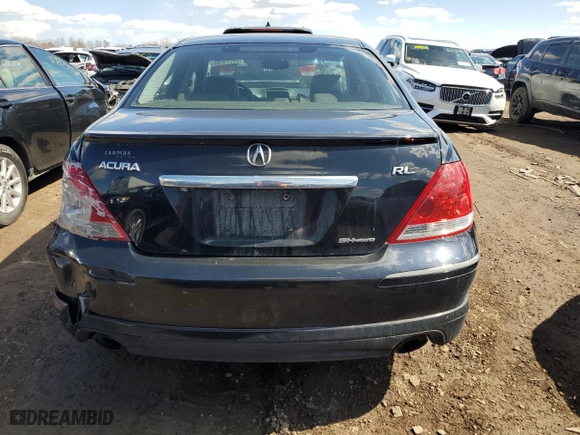 2008 Acura RL Tech Pkg with VIN JH4KB16698C002603, listed as a Copart auction lot 48773765 with 168,976 mi miles and Salvage Title. Bid and sale history available at carsss.com. Image 6.