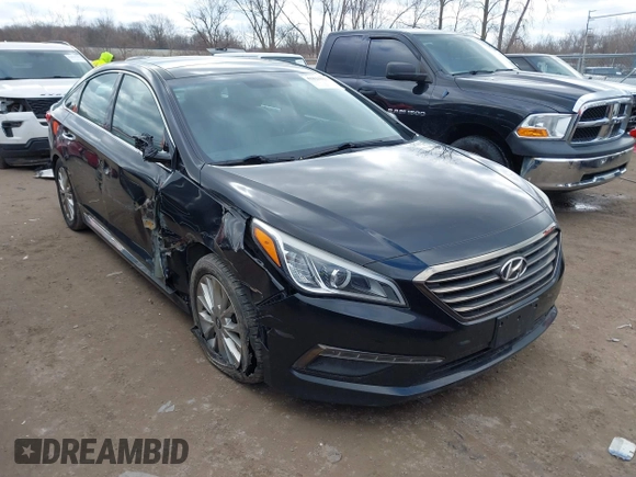2015 Hyundai Sonata Limited with VIN 5NPE34AF0FH043630, listed as a IAAI auction lot 41825927 with 129,367 mi miles and . Bid and sale history available at carsss.com. Image 1.