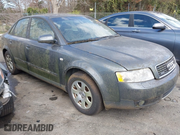 2002 Audi A4 1.8T with VIN WAULC68E22A308336, listed as a IAAI auction lot 41783633 with 1 mi miles. Bid and sale history available at carsss.com. Image 1.