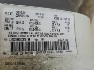 1995 Jeep Grand Cherokee Laredo z VIN 1J4GZ58S2SC578183, wystawiony jako Copart lot #61665955 z przebiegiem 341 135 mil mil oraz Szkoda całkowita • Salvage title. Historia ofert i sprzedaży dostępna na DreamBid. Obrazek 13.
