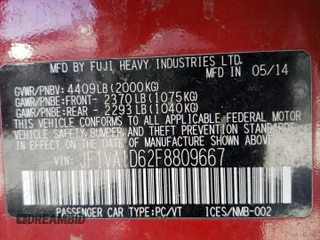 2015 Subaru WRX Premium with VIN JF1VA1D62F8809667, listed as a Copart auction lot 45428105 with 107,793 mi miles and Salvage Title. Bid and sale history available at carsss.com. Image 16.