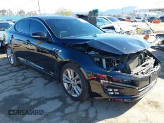 2015 Kia Optima SX Turbo with VIN 5XXGR4A63FG447041, listed as a IAAI auction lot 41812337 with 177,868 mi miles. Bid and sale history available at carsss.com. Image 1.