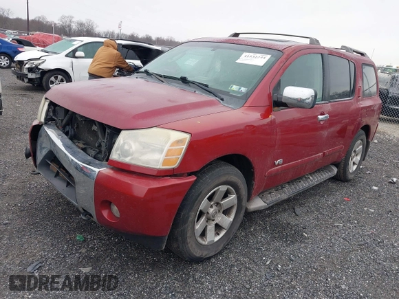 2005 Nissan Armada SE z VIN 5N1AA08B85N706842, wystawiony jako IAAI lot #41532244 z przebiegiem 123 630 mil mil oraz . Historia ofert i sprzedaży dostępna na DreamBid. Obrazek 2.