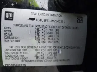 2021 GMC Sierra 1500 Denali с VIN 1GTU9FEL3MZ340371, выставлен на аукционе IAAI как лот 40406737 с пробегом 35 991 миль миль и . История ставок и продаж доступна на DreamBid. Изображение 9.