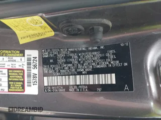 2013 Toyota Sienna LE AAS with VIN 5TDKK3DC0DS301315, listed as a IAAI auction lot 42215454 with 328,507 mi miles and . Bid and sale history available at DreamBid. Image 9.