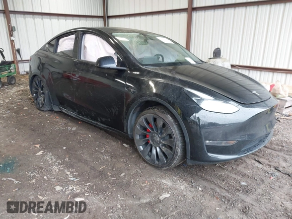 2023 Tesla Model Y Performance with VIN 7SAYGDEF2PF800641, listed as a IAAI auction lot 41612596 with 60,984 mi miles and . Bid and sale history available at DreamBid. Image 1.