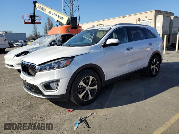 2016 Kia Sorento EX with VIN 5XYPH4A10GG055557, listed as a Copart auction lot 88999925 with 93,584 mi miles and Salvage Title. Bid and sale history available at DreamBid. Image 1.