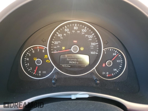 2012 Volkswagen Beetle 2.0T Turbo w/Sun/Snd/Nav PZEV with VIN 3VWVA7AT9CM656846, listed as a Copart auction lot 49466825 with 76,362 mi miles and Salvage Title. Bid and sale history available at carsss.com. Image 9.