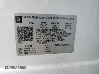 2020 GMC Terrain SLT z VIN 3GKALPEX4LL136623, wystawiony jako Copart lot #53254535 z przebiegiem 76 168 mil mil oraz Szkoda całkowita • Salvage title. Historia ofert i sprzedaży dostępna na DreamBid. Obrazek 15.