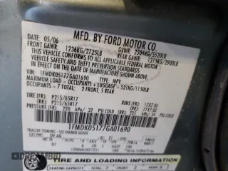 2007 Ford Freestyle SEL with VIN 1FMDK05177GA01690, listed as a Copart auction lot 46408135 with 197,396 mi miles and Non Repairable. Bid and sale history available at carsss.com. Image 13.