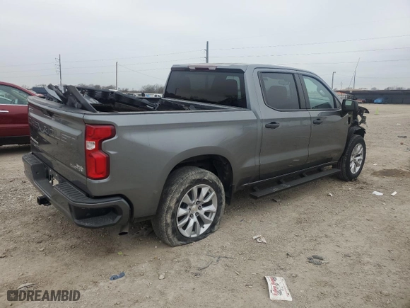 2021 Chevrolet Silverado 1500 Custom with VIN 3GCPWBEK5MG417957, listed as a Copart auction lot 46458125 with 84,601 mi miles and Salvage Title. Bid and sale history available at carsss.com. Image 3.