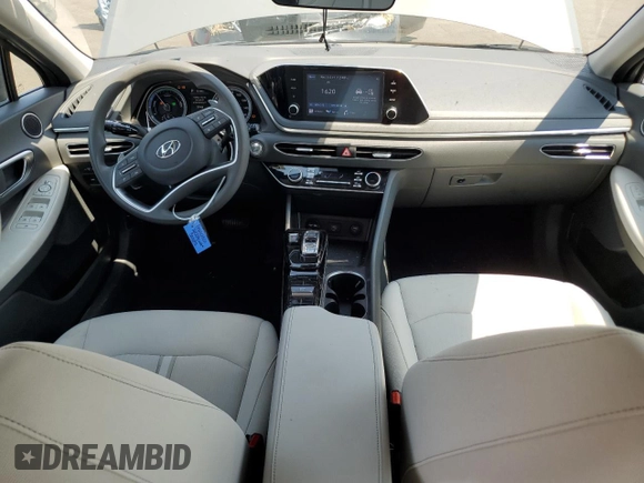2022 Hyundai Sonata Hybrid Blue with VIN KMHL24JJ5NA048421, listed as a Copart auction lot 81915304 with 23,813 mi miles and Clean Title. Bid and sale history available at carsss.com. Image 8.