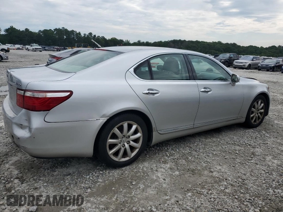2007 Lexus LS 460 with VIN JTHBL46F175014438, listed as a Copart auction lot 62513655 with 128,213 mi miles and Salvage title. Bid and sale history available at DreamBid. Image 3.