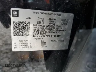 2020 GMC Acadia Denali with VIN 1GKKNPLS6LZ142597, listed as a Copart auction lot 50744275 with 63,053 mi miles and Salvage title. Bid and sale history available at DreamBid. Image 15.