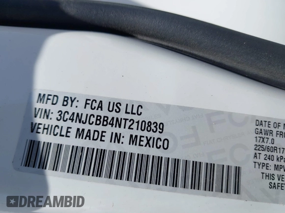 2022 Jeep Compass Latitude с VIN 3C4NJCBB4NT210839, выставлен на аукционе IAAI как лот 42085461 с пробегом 27 638 миль миль и . История ставок и продаж доступна на DreamBid. Изображение 9.