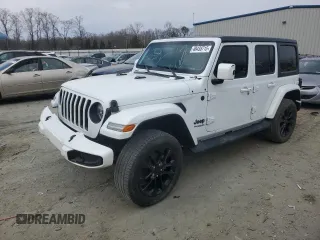 2021 Jeep Wrangler Unlimited Sahara Altitude z VIN 1C4HJXEN7MW651514, wystawiony jako Copart lot #48438715 z przebiegiem 37 289 mil mil oraz Szkoda całkowita • Salvage title. Historia ofert i sprzedaży dostępna na DreamBid. Obrazek 1.