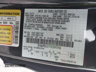 2015 Ford Fusion SE Hybrid with VIN 3FA6P0LU1FR289246, listed as a IAAI auction lot 41733229 with 125,195 mi miles. Bid and sale history available at carsss.com. Image 9.