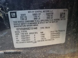 2014 GMC Sierra 1500 SLE z VIN 1GTV2UEH0EZ131440, wystawiony jako Copart lot #49528094 z przebiegiem Nie podano mil oraz Nie do naprawy • Non repairable. Historia ofert i sprzedaży dostępna na DreamBid. Obrazek 12.